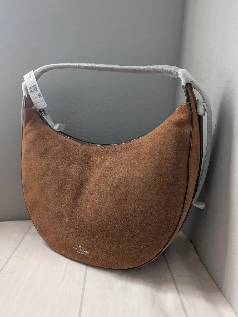NWT Kate Spade KP031 Nova Suede Large Shoulder Bag In Warm Gingerbread